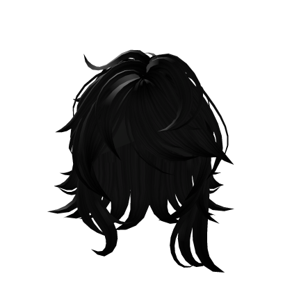 Messy Anime Girl Hair (Black) Roblox item