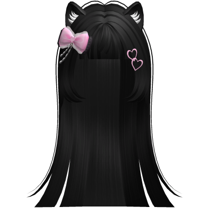 Black Cute Moe Kitty Cat Hair