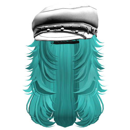 Spiky Punk Y2K Hair w/ Cap (Teal) Roblox item