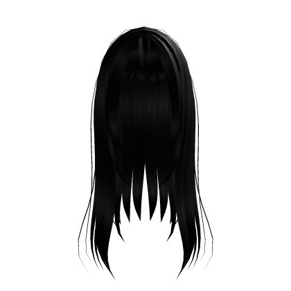 cute long black hair with bangs Roblox item