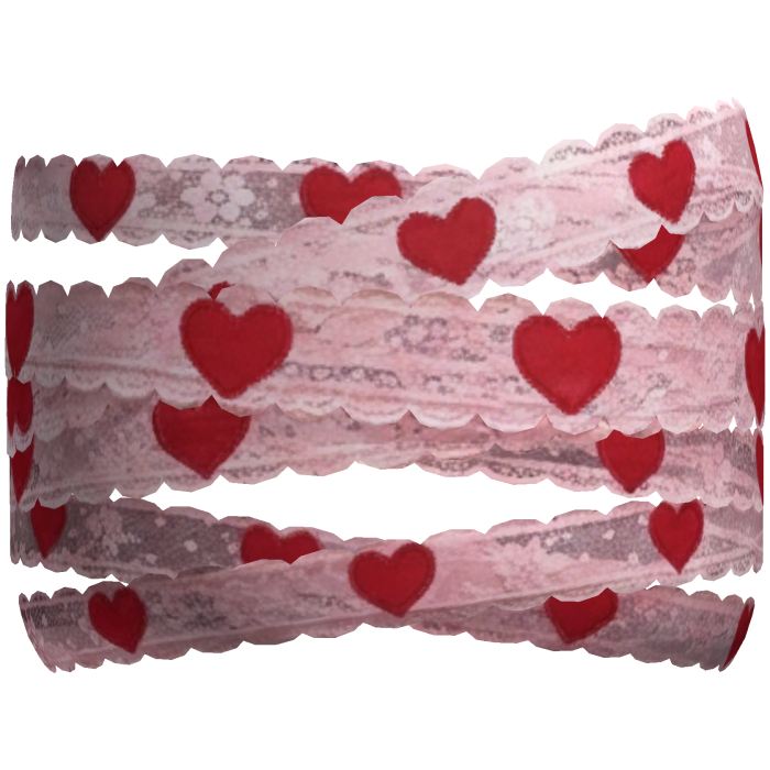 Heart Bandage Face Wrap - Pink & Red