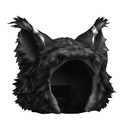 Black and Silver Snow Lynx Hood Roblox item render