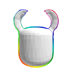 3D Rainbow White Generic Head With Horns