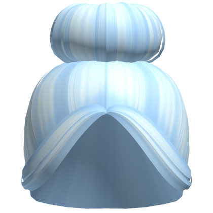 -',ৎ Cheerleader Sock Bun with Bangs in Soft Blue