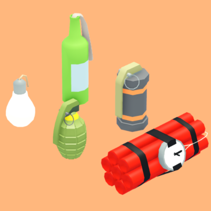 Small Low Poly Textured Explosives Pack