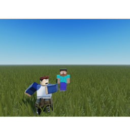 Survive blue blocky guy