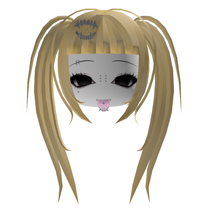 Emo Punk Piercings Girl Head | Blonde Roblox item