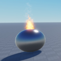 flaming metal ball