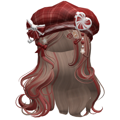 ♡ Christmas Swirls w/ Beret (Brown & Red)