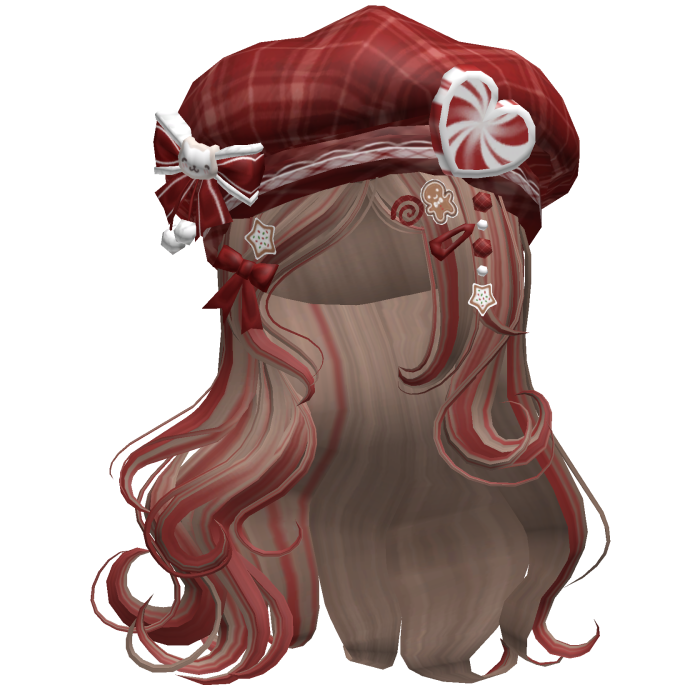 ♡ Christmas Swirls w/ Beret (Brown & Red)