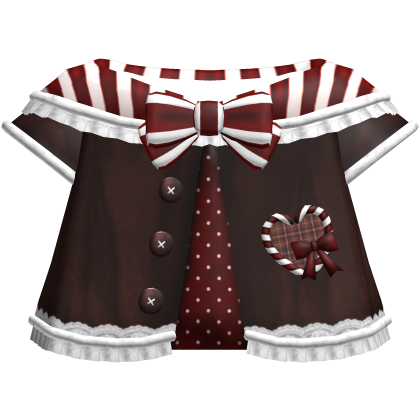 Cute Christmas Candycane Winter Coat in Brown
