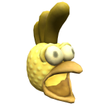Gold Rubber Chicken Head