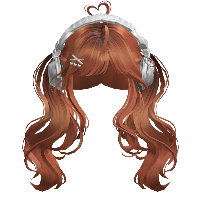 Cute Wavy Pigtails w/Headphonnes (Ginger)