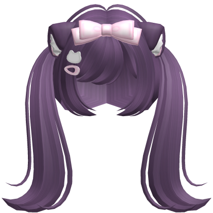 ♡ : cute princess kitty pigtails in purple Roblox item