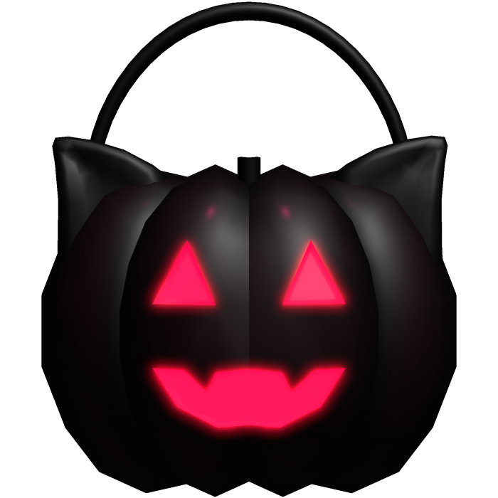(GLOWING) halloween kitty pumpkin in black