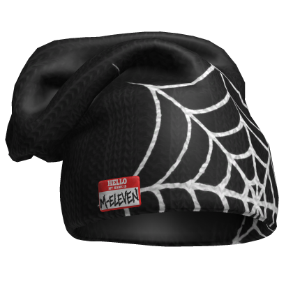 M11! - Oversized Black Beanie Spider web Roblox item