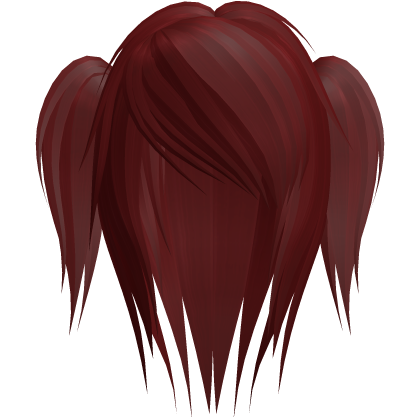 red moe emo scene hair w pigtails