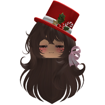 Beautiful Christmas hat hairstyle bow (Brown) Roblox item