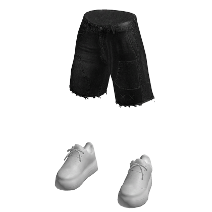 Washed Black Denim Jorts