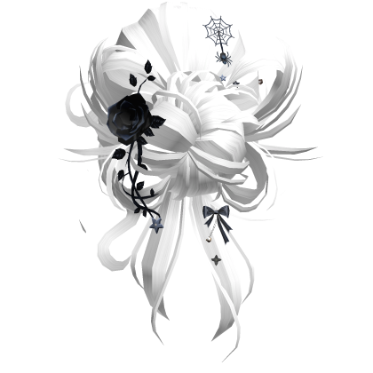 Gothic Messy Rose Thorn Bun (White)