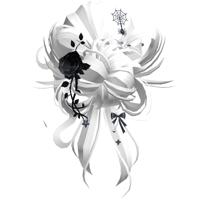 Gothic Messy Rose Thorn Bun (White)