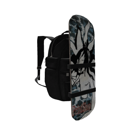 Black Backpack with Skateboard - Printshop Roblox item