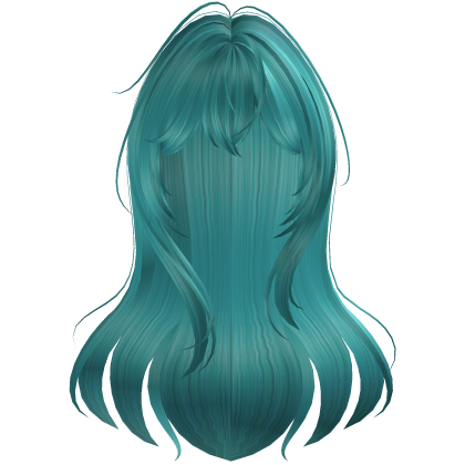 Teal Blue Brown Messy Anime Long Hair