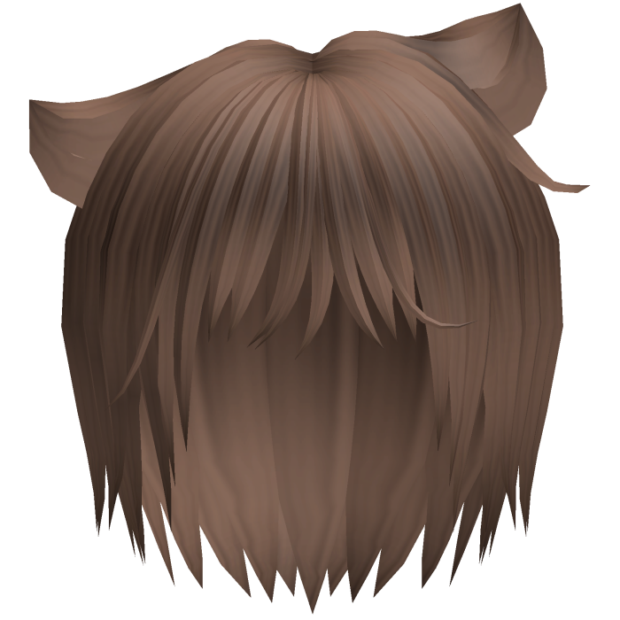 messy cute emo vkei catboy hair in brown