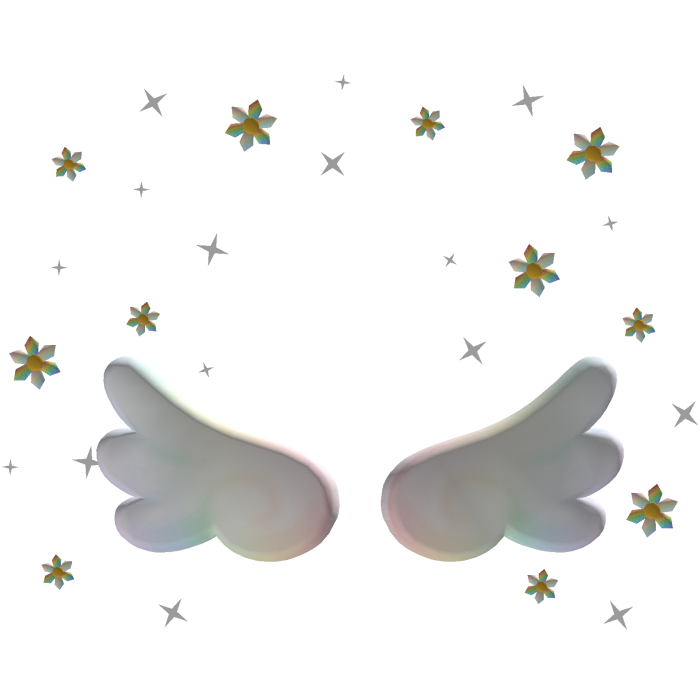 Rainbow Angel Wings and Yellow Dasies Aura