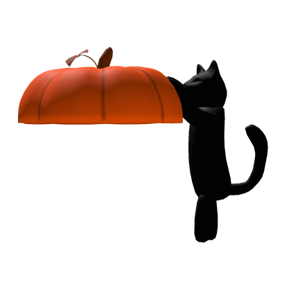 Cute Halloween Autumn Pumpkin with Black Cat 