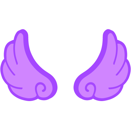 ♡ Cute Flared Glowing Angel Wings in Purple