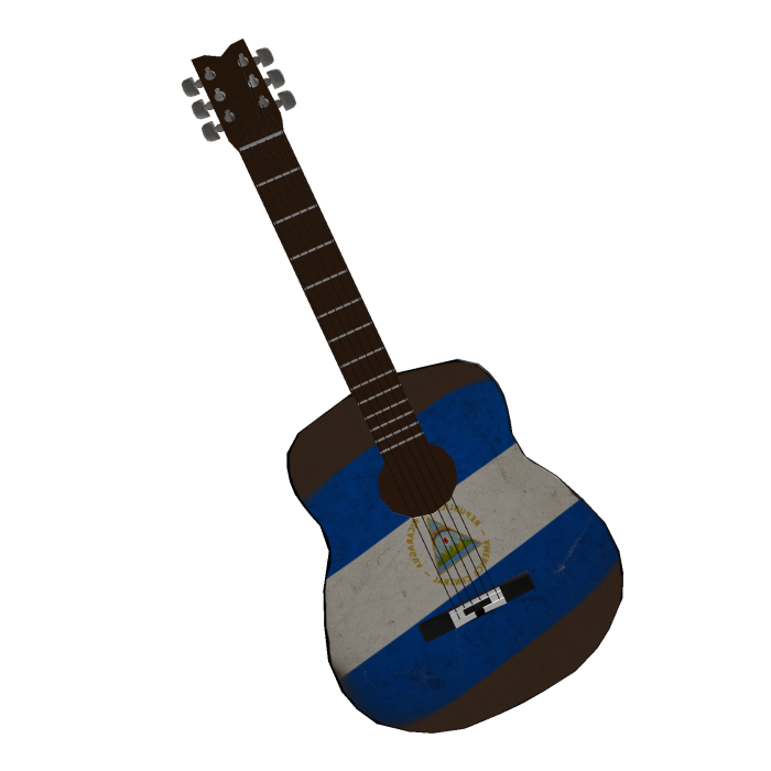 Guitarra con la Bandera de Nicaragua