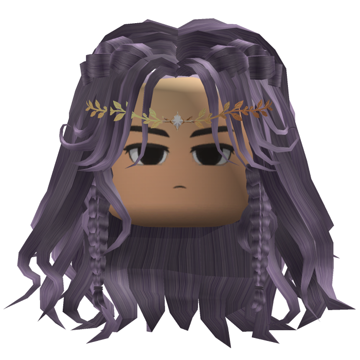 Long Wavy Hair w/ Circlet (Purple)