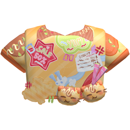 Kawaii Fast Food Worker Taiyaki Kitty Shirt