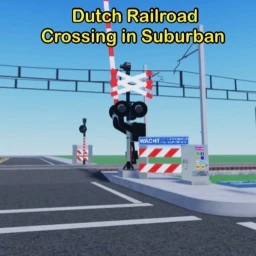 Dutch Railroad Crossing In Suburban icon