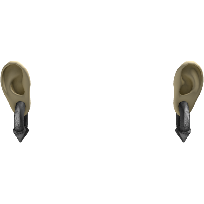 さ 00g silver spike earrings + ears / yellow Roblox item