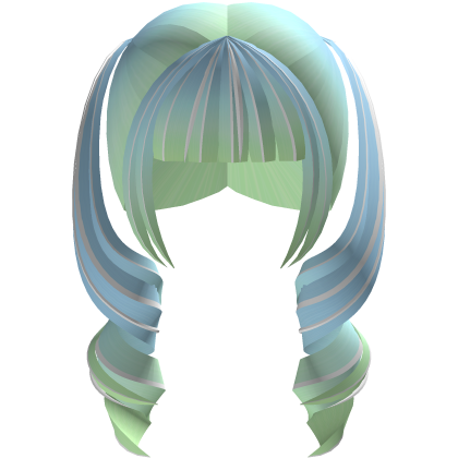 pastel green blue sweet curly twintails Roblox item