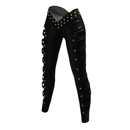 aprelle leather studded pants black