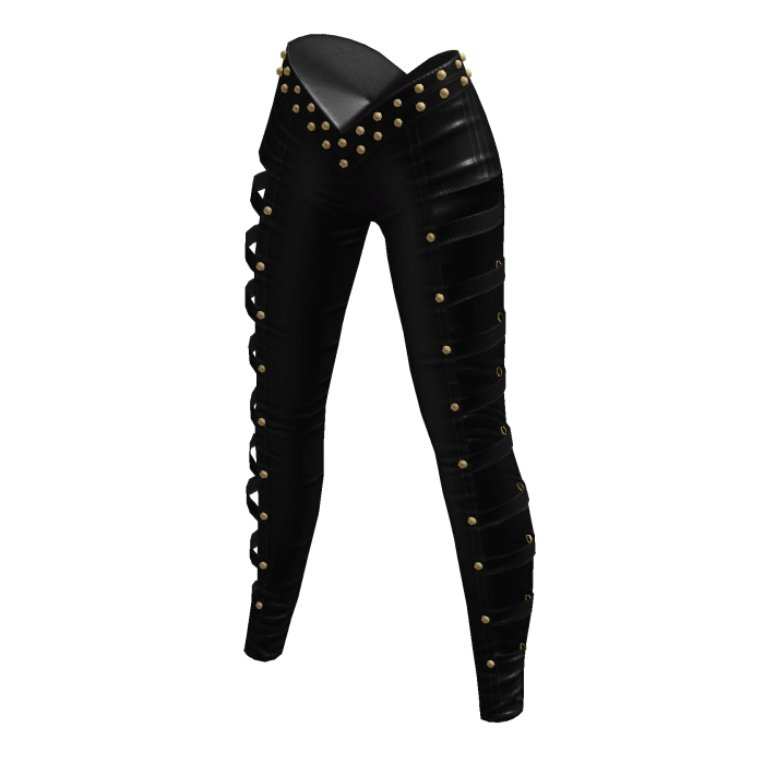 aprelle leather studded pants black