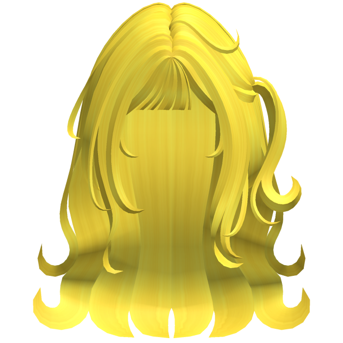 Cute Long Wavy Hair w/ Flipped Ends (Yellow)