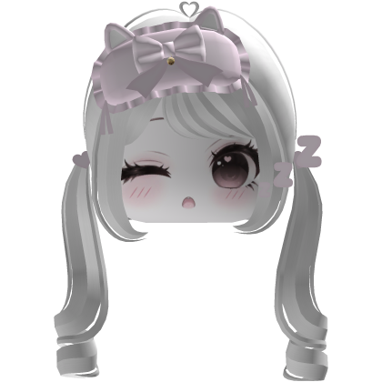 ♡ cute dreamy pink sleep mask moe face (white)