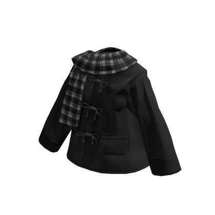 Black Cute Winter Coat w/ Scarf