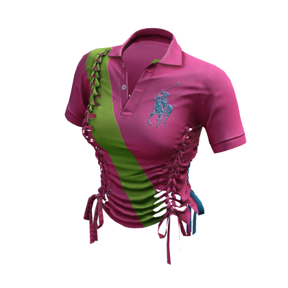 Braided Cutout Polo Shirt (Lime)