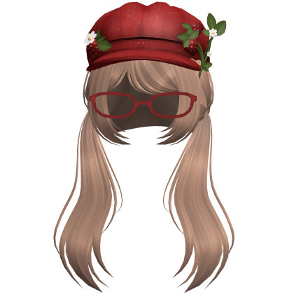 ♡ cute igari beret glasses pigtails in light brown thumbnail