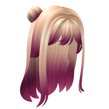 Cute long blonde/pink hair w/ buns Roblox item