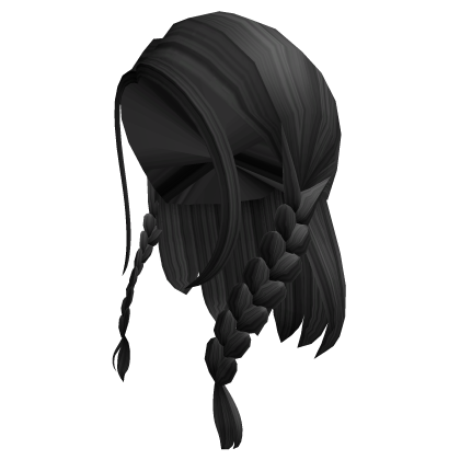 Aesthetic Black Y2k Mid Half Up Braid Roblox item