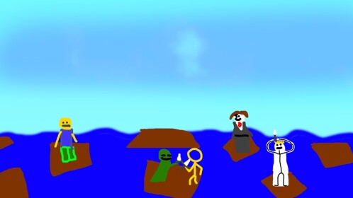 Survive By Building a Raft & Fighting With Swords