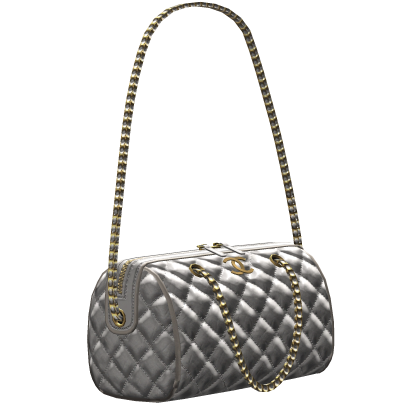 Designer White Gold Quilted Bowling Bag Roblox item