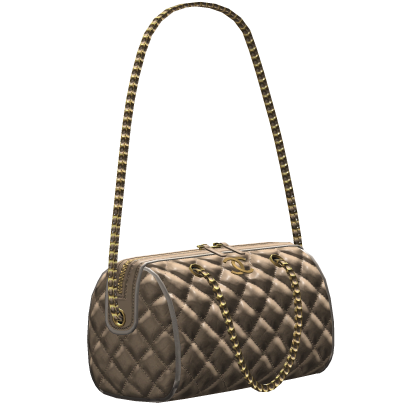 Designer Cream Gold Quilted Bowling Bag Roblox item