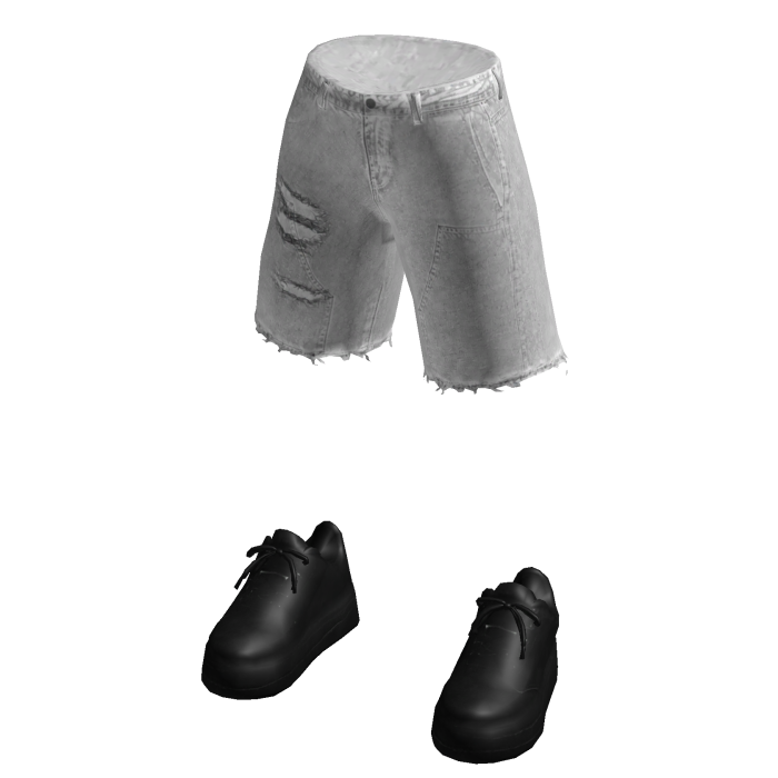 Washed White Denim Jorts